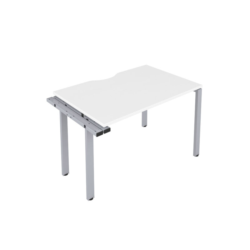 CB Bench Extension with Cut Out: 1 Person | 1400 X 800 | White/Silver