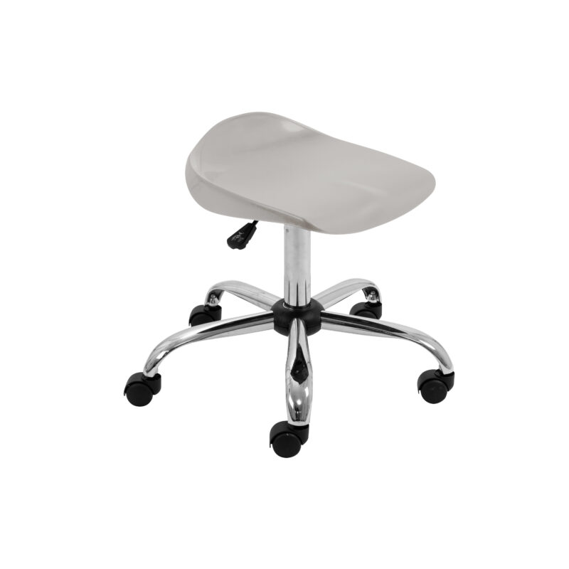 Titan Swivel Senior Stool with Chrome Base and Castors | Size 5-6 | Grey/Chrome