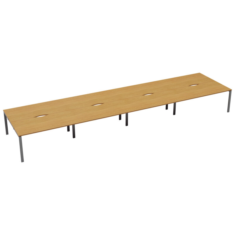 CB Bench with Cut Out: 8 Person | 1400 X 800 | Nova Oak/Silver