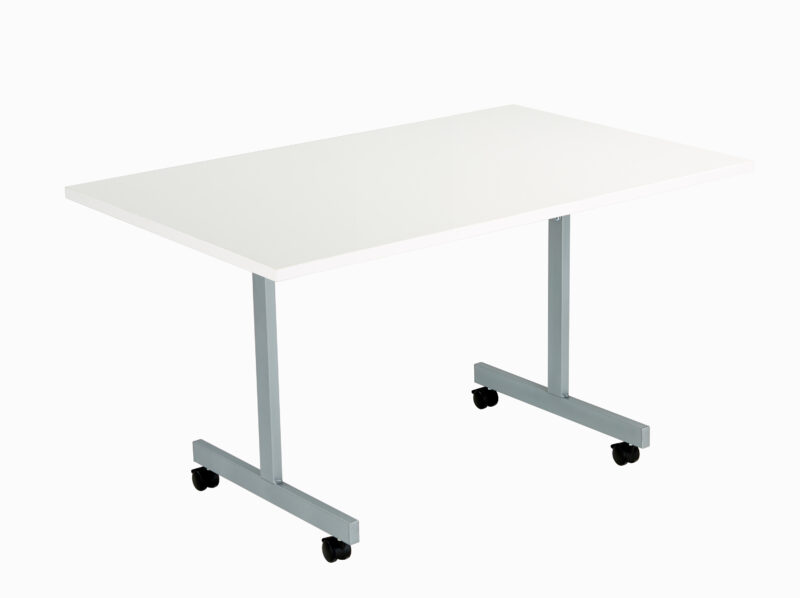 One Eighty Rectangular Tilting Table | 1200 X 800 | White/Silver