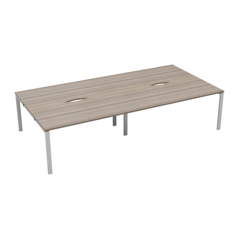 CB Bench with Cut Out: 4 Person | 1200 X 800 | Grey Oak/White