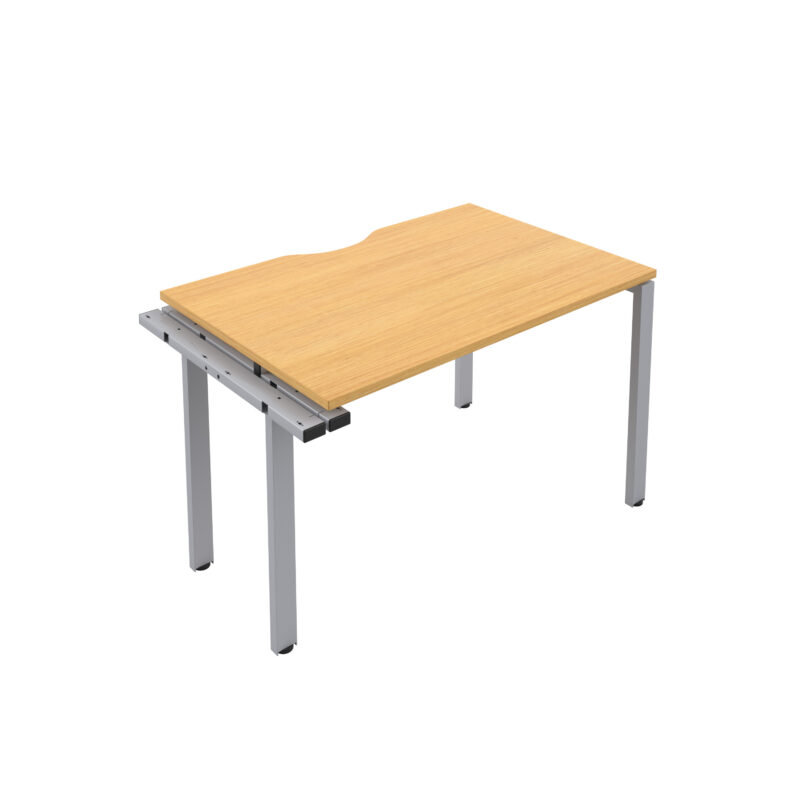 CB Bench Extension with Cut Out: 1 Person | 1600 X 800 | Nova Oak/Silver