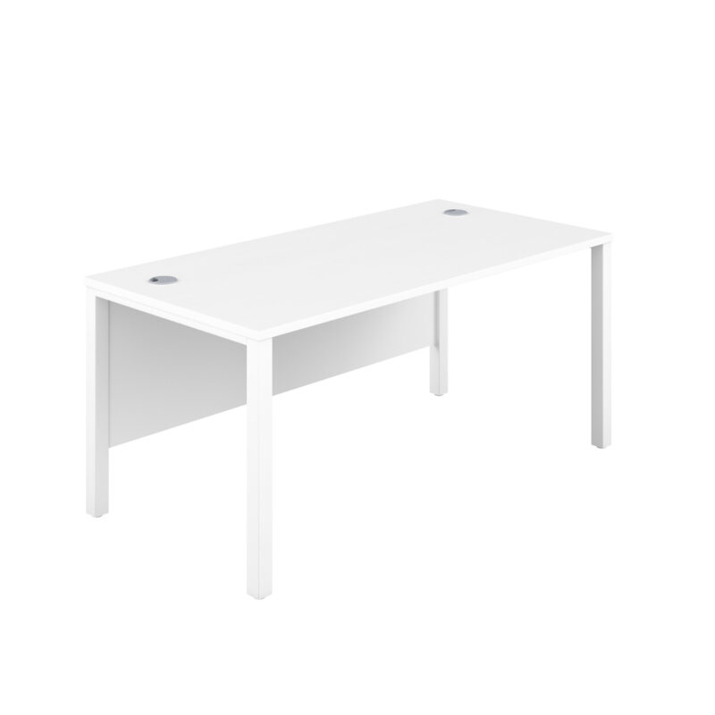 Goal Post Rectangular Desk | 1200X800 | White/White