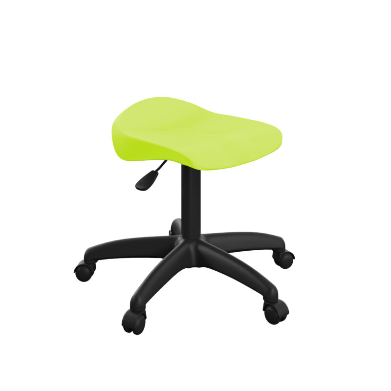 Titan Swivel Junior Stool with Plastic Base and Castors | Size 5-6 | Lime/Black