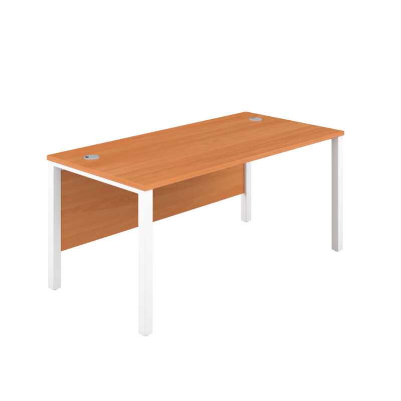 Goal Post Rectangular Desk | 1200X800 | Beech/White