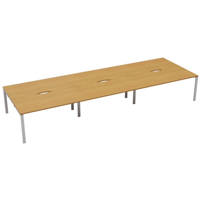 CB Bench with Cut Out: 6 Person | 1200 X 800 | Nova Oak/White