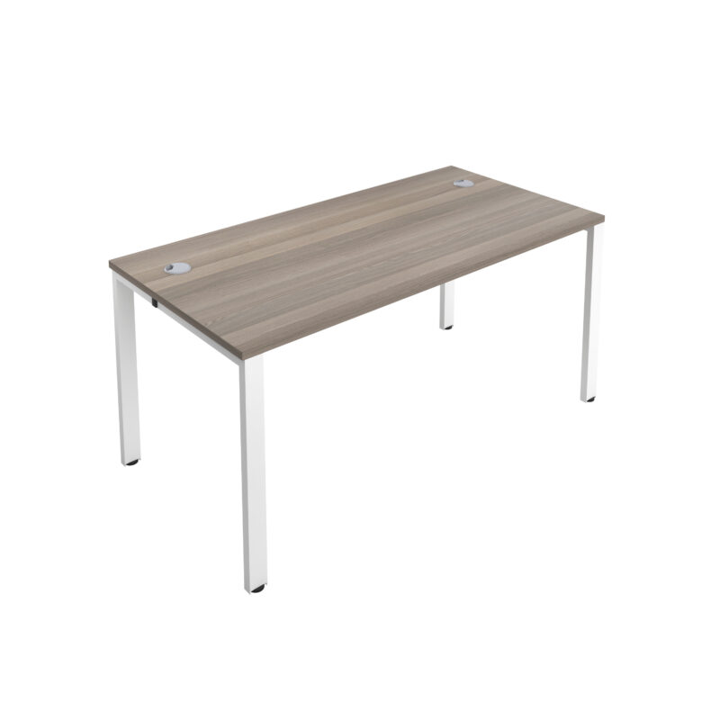 CB Bench with Cable Ports: 1 Person | 1400 X 800 | Grey Oak/White