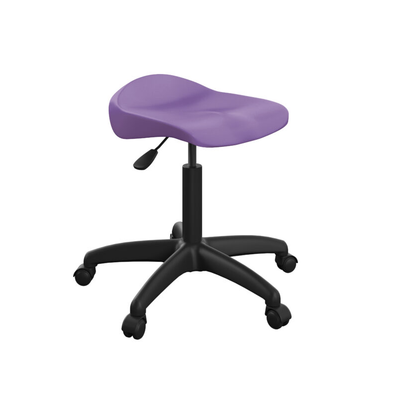 Titan Swivel Senior Stool with Plastic Base and Castors | Size 5-6 | Purple/Black