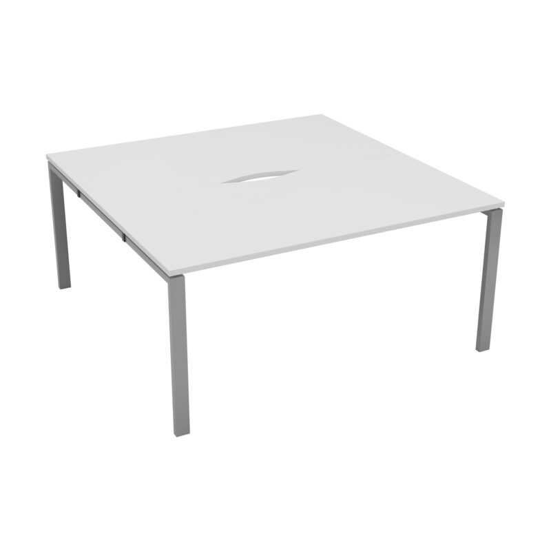 CB Bench with Cut Out: 2 Person | 1200 X 800 | White/Silver