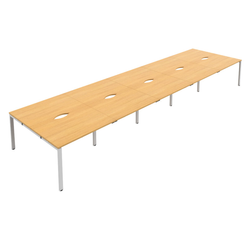 CB Bench with Cut Out: 10 Person | 1200 X 800 | Nova Oak/White