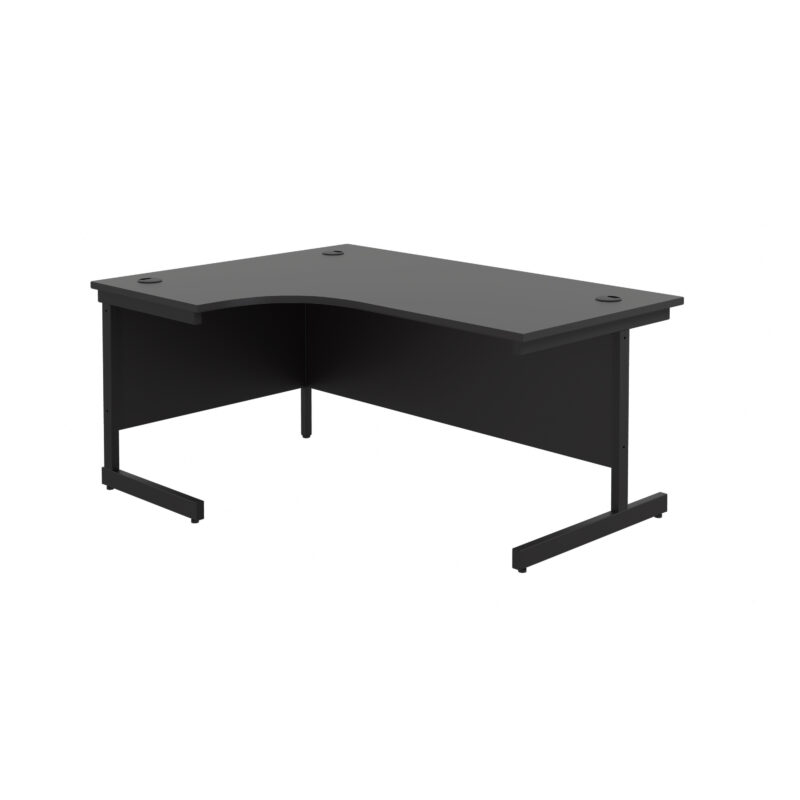 Single Upright Left Hand Radial Desk | 1800 X 1200 | Black/Black