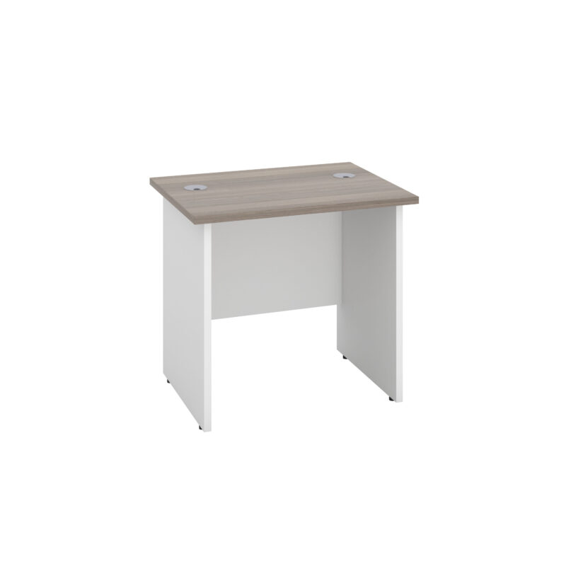 Panel Rectangular Desk: 600mm Deep | 800X600 | Grey Oak/White