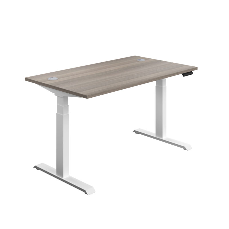 Economy Sit Stand Desk | 1800 X 800 | Grey Oak/White