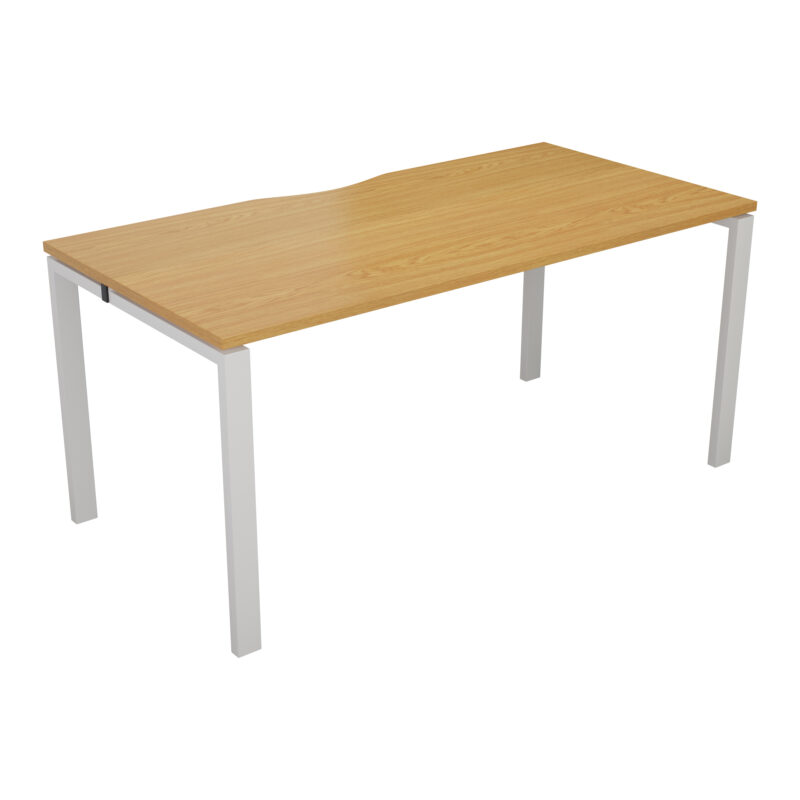 CB Bench with Cut Out: 1 Person | 1400 X 800 | Nova Oak/White