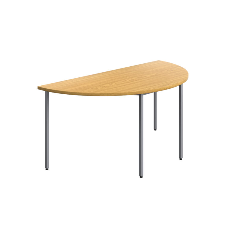 Semicircular Multipurpose Table | 1600 X 800 | Nova Oak/Silver