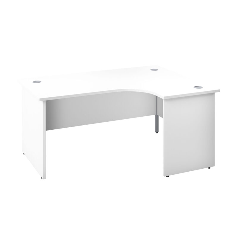 Panel Right Hand Radial Desk | 1600X1200 | White/White