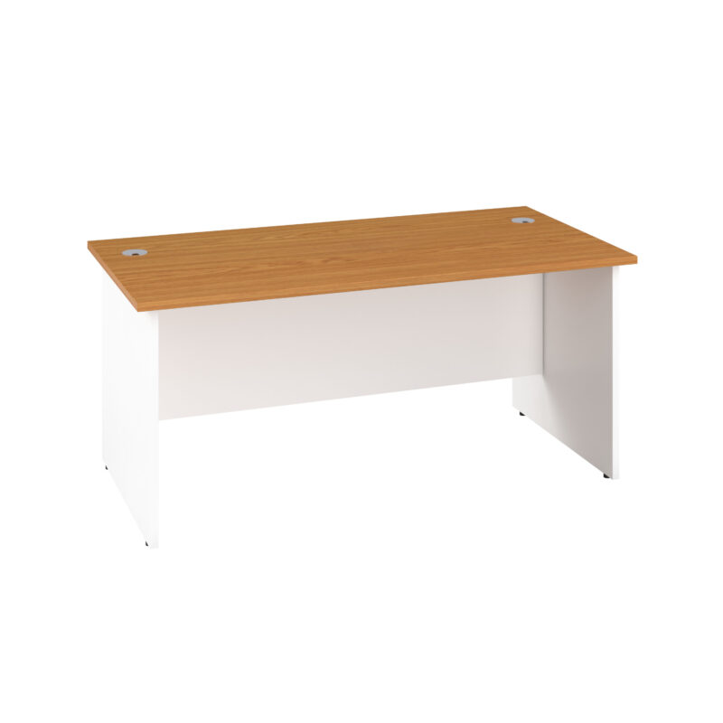 Panel Rectangular Desk: 600mm Deep | 1600X600 | Nova Oak/White