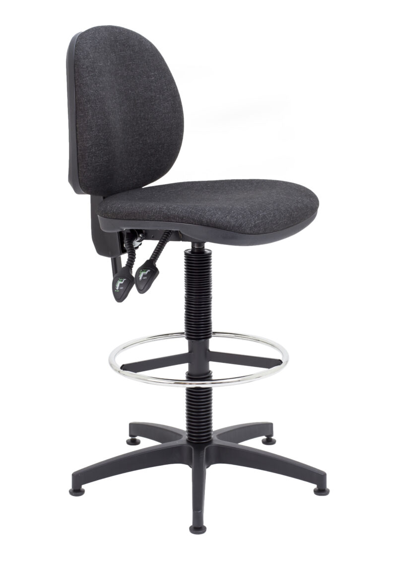 Concept Mid-Back Fixed Draughtsman-Kit Chair | Charcoal