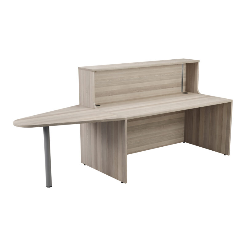 Reception Unit With Extension | 1600 | Grey Oak/Grey Oak