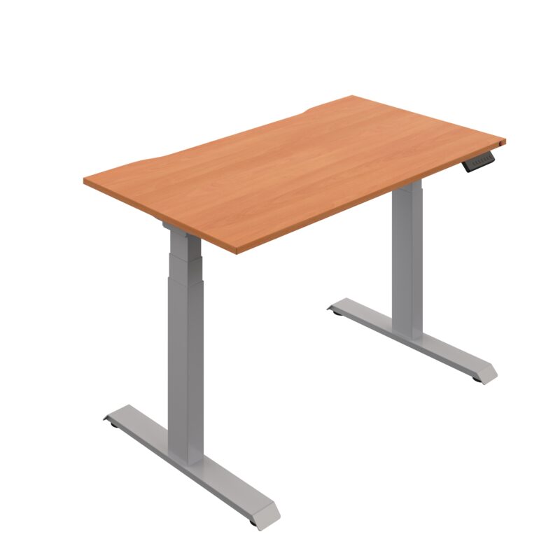 Okoform Heated Dual Motor Height Adjustable Desk | 1600X800 | Beech/Silver