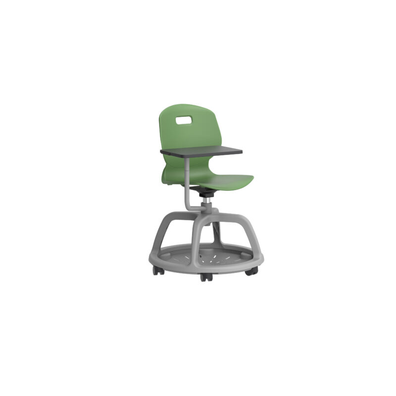 Arc Community Swivel Chair With Arm Tablet | Forest