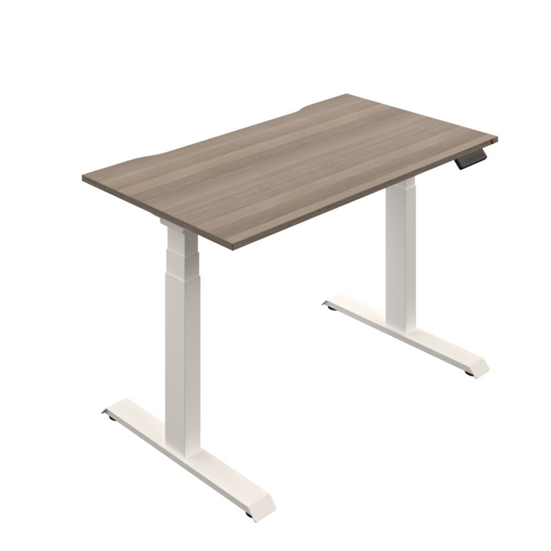 Okoform Heated Dual Motor Height Adjustable Desk | 1400X800 | Grey Oak/White