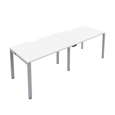 CB Single Bench with Cut Out: 2 Person | 1600 X 800 | White/Silver