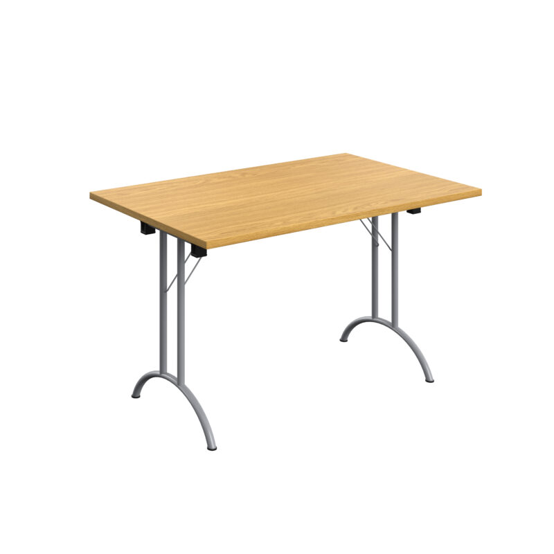 One Union Rectangular Folding Table | 1200 X 800 | Nova Oak/Silver