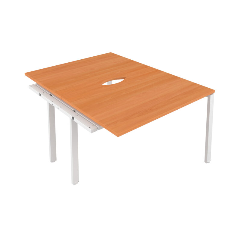 CB Bench Extension with Cut Out: 2 Person | 1400 X 800 | Beech/White