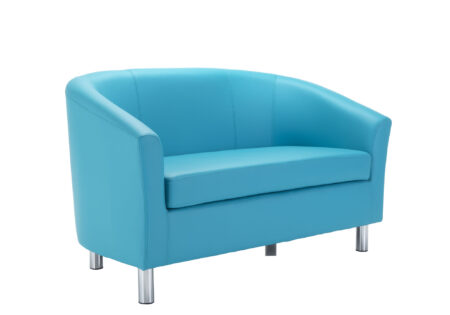 Tub Sofa with Metal Feet | Sky Blue PU