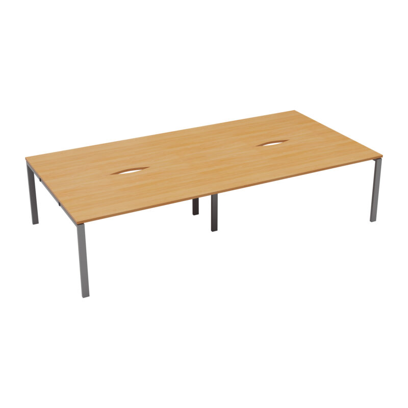 CB Bench with Cut Out: 4 Person | 1400 X 800 | Beech/Silver