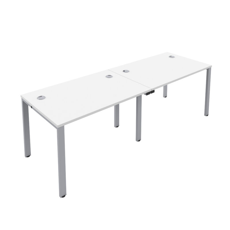 CB Single Bench with Cable Ports: 2 Person | 1200 X 800 | White/Silver