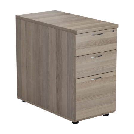 Essentials Desk High 3 Drawer Pedestal | 800 Deep | Grey Oak