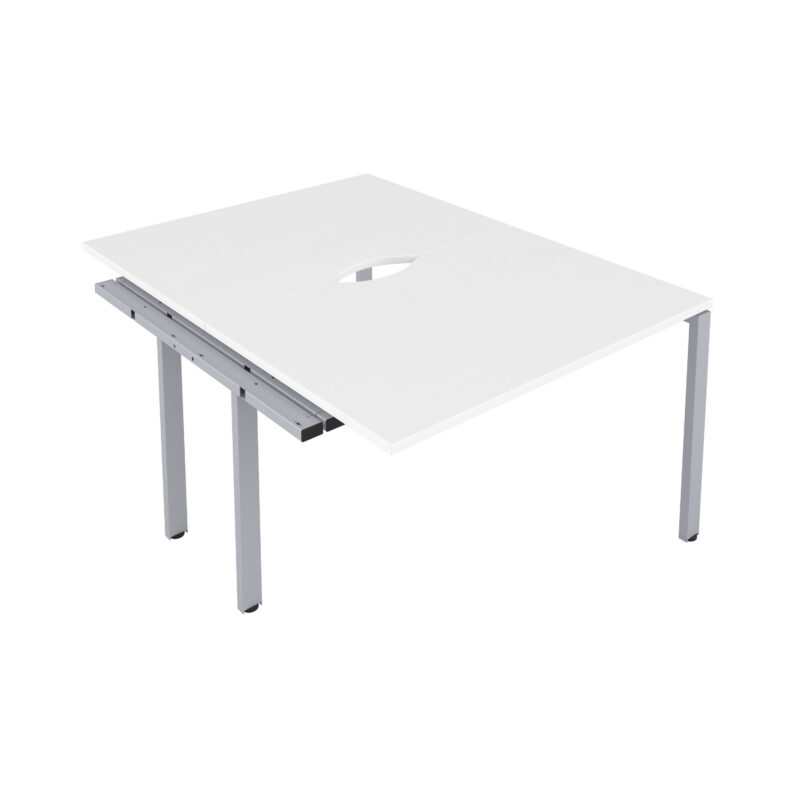 CB Bench Extension with Cut Out: 2 Person | 1200 X 800 | White/Silver