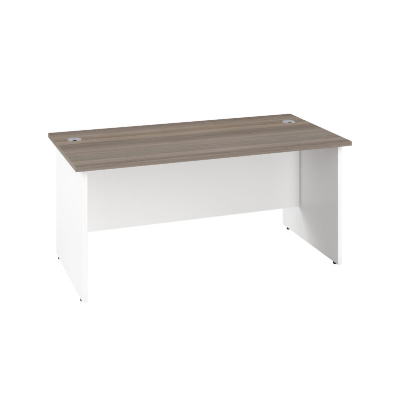 Panel Rectangular Desk: 600mm Deep | 1400X600 | Grey Oak/White