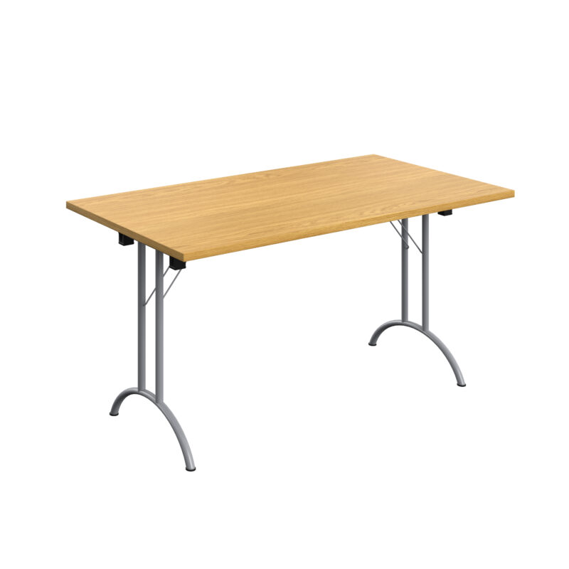 One Union Rectangular Folding Table | 1400 X 800 | Nova Oak/Silver