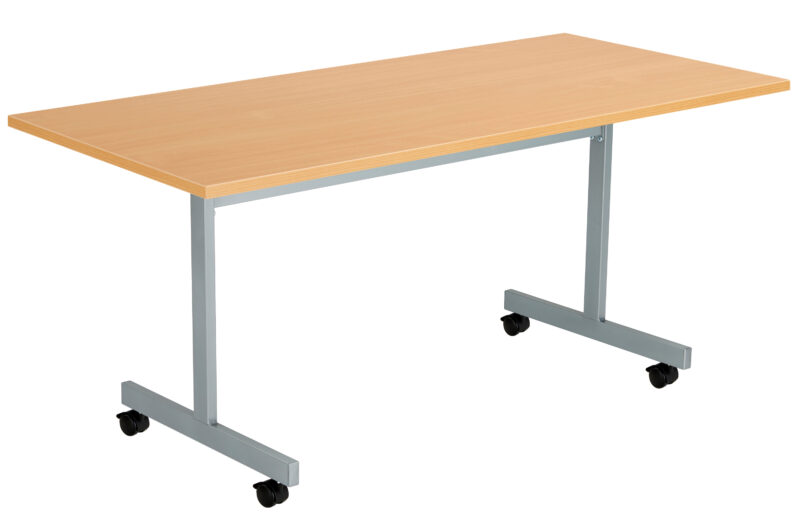 One Eighty Rectangular Tilting Table | 1600 X 800 | Beech/Silver