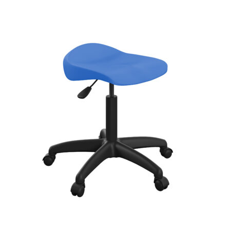 Titan Swivel Senior Stool with Plastic Base and Castors | Size 5-6 | Blue/Black