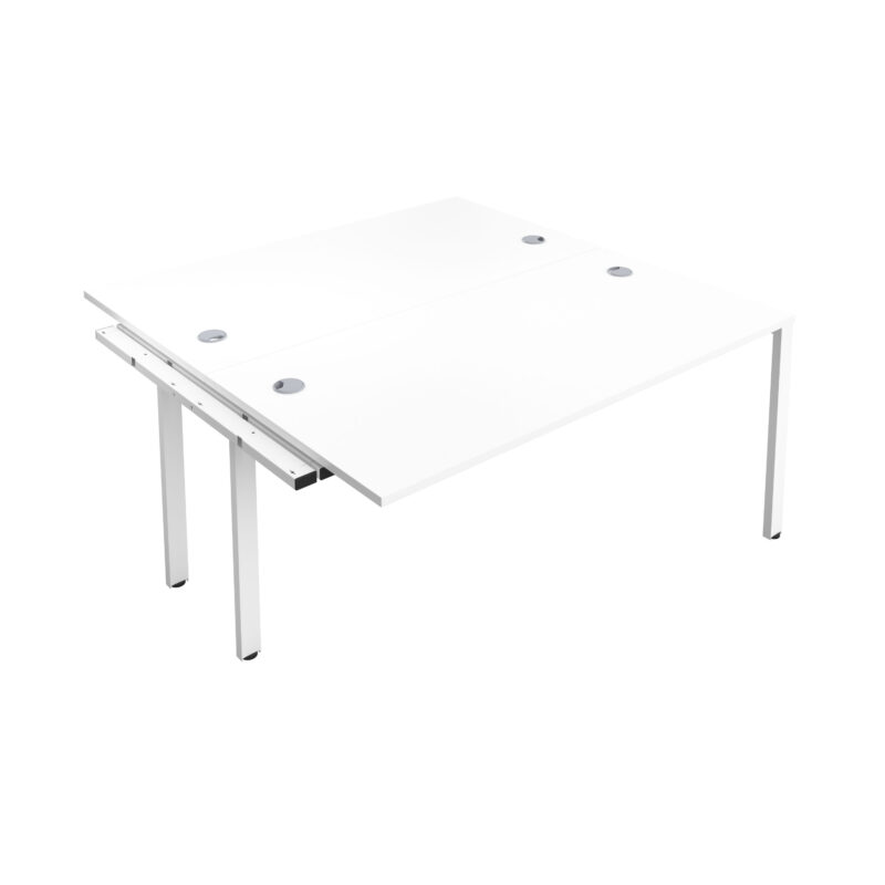 CB Bench Extension with Cable Ports: 2 Person | 1400 X 800 | White/White