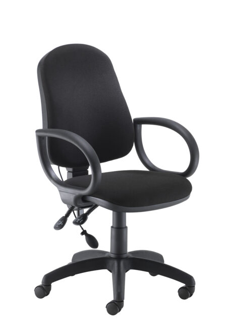 Calypso Ergo 2 Lever Office Chair With Lumbar Pump and Fixed Arms | Black