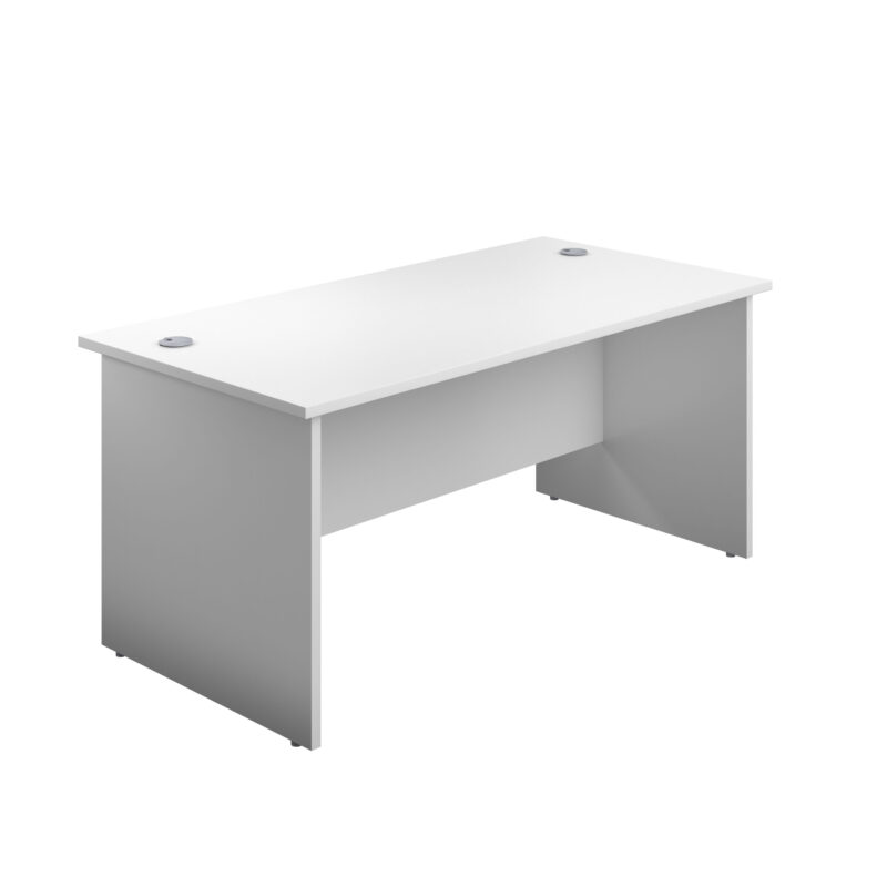 Panel Rectangular Desk: 800mm Deep | 1600X800 | White