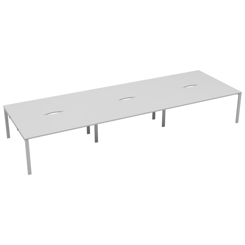 CB Bench with Cut Out: 6 Person | 1200 X 800 | White/White