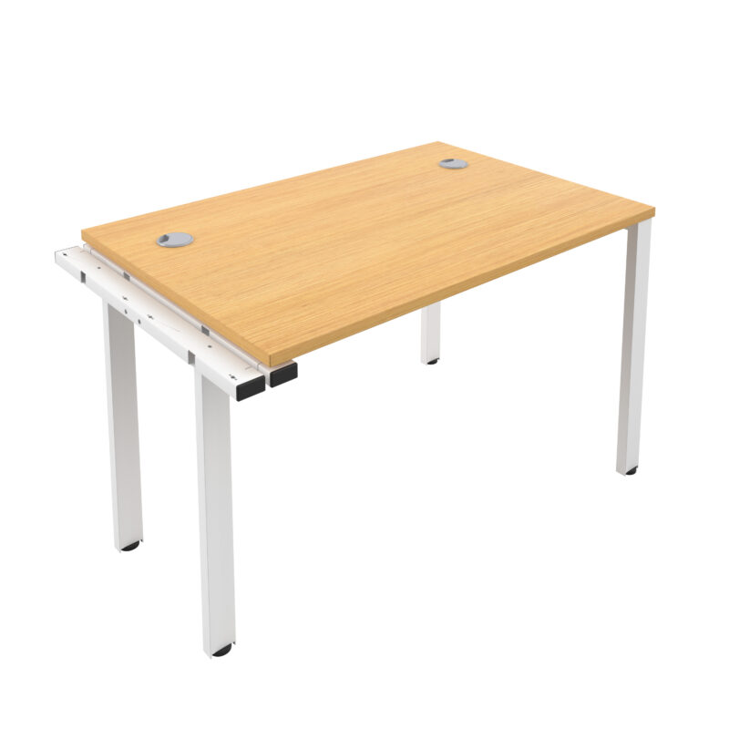 CB Bench Extension with Cable Ports: 1 Person | 1400 X 800 | Nova Oak/White