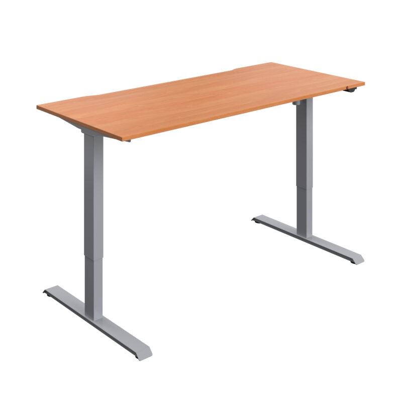 Okoform Heated Dual Motor Height Adjustable Desk | 1800X800 | Beech/Silver