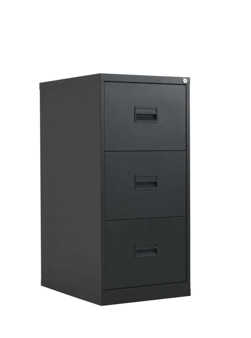 TC Steel 3 Drawer Filing Cabinet | Black