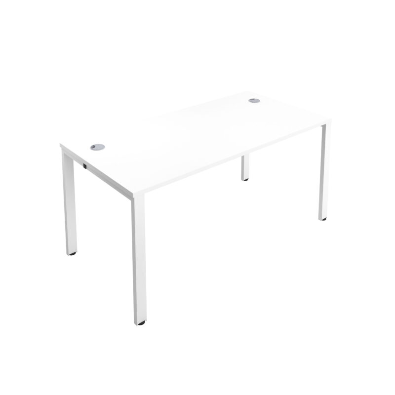 CB Bench with Cable Ports: 1 Person | 1200 X 800 | White/White