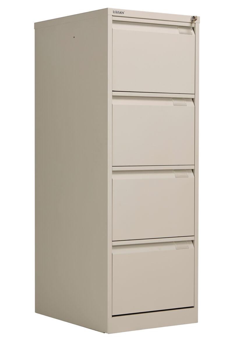 Bisley 4 Drawer Classic Steel Filing Cabinet | Goose Grey