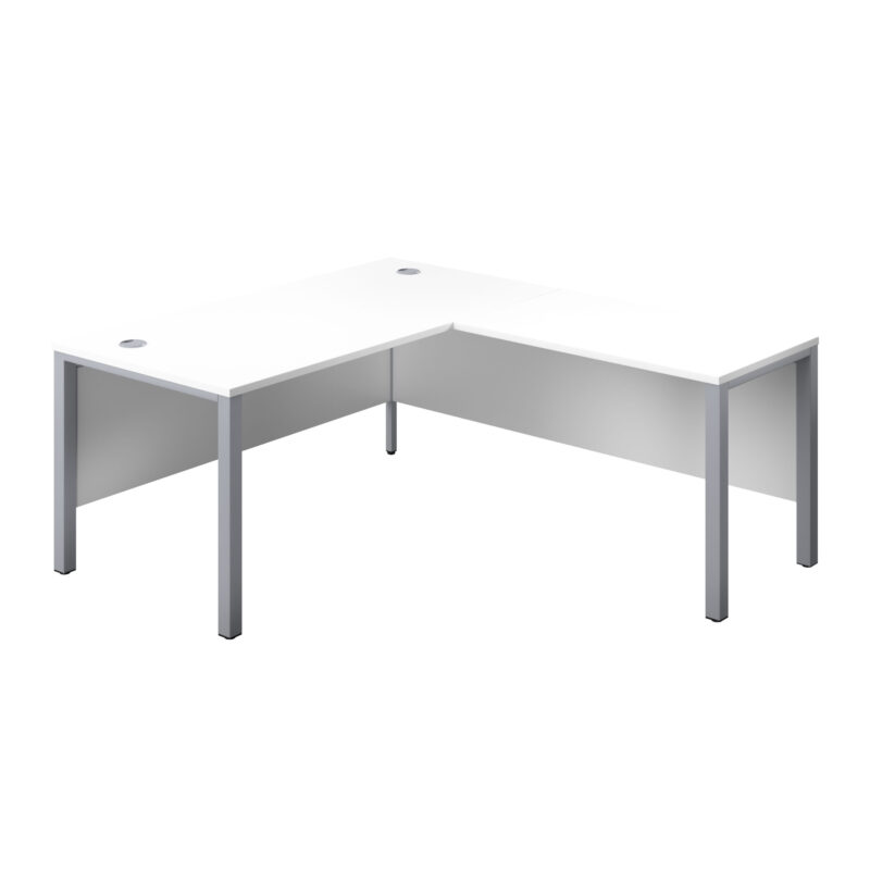 Goal Post Right Hand Return Desk | 1600X800 | White/Silver