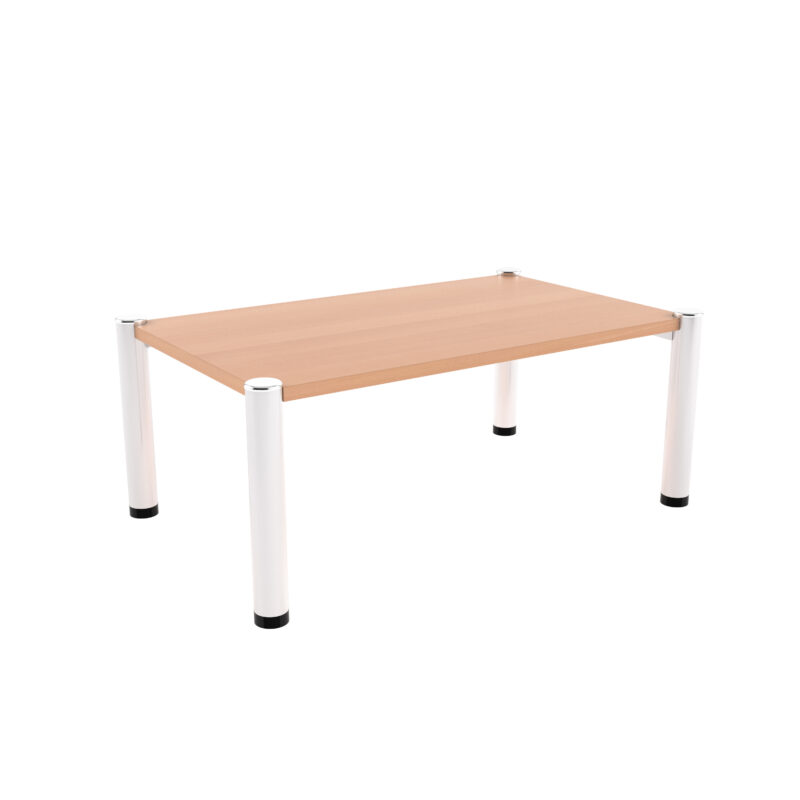 Reception Rectangular Coffee Table | Beech/Silver