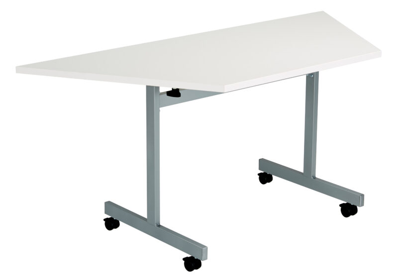 One Eighty Trapezoidal Tilting Table | 1600 X 800 | White/Silver